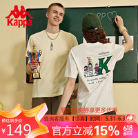 卡帕(Kappa)短袖情侣男女T恤休闲宽松图案半袖夏圆领短袖K0DW2TD29