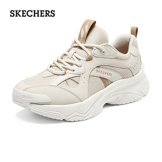 斯凯奇（Skechers）漫月鞋春季女缓震小白鞋177591自然色/灰褐色/NTTP37.5