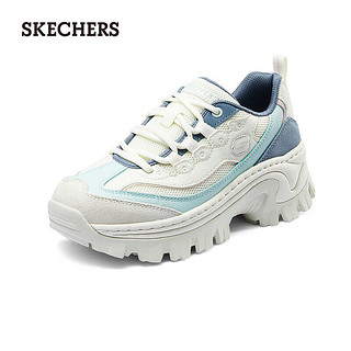 斯凯奇（Skechers）休闲鞋厚底老爹鞋增高蜜糕鞋177233蓝/多彩 38.5 蓝色/多彩色/BLMT 38.5尺码偏大一码，选小一码