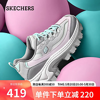 斯凯奇（Skechers）休闲鞋厚底老爹鞋增高蜜糕鞋177233灰/淡紫 38 灰色/淡紫色/GYLV 38尺码偏大一码，选小一码