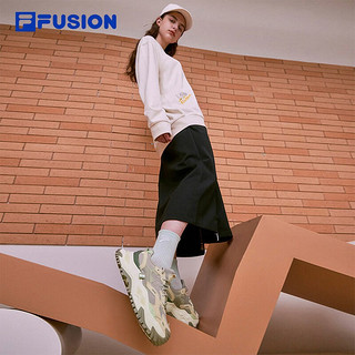 FILA FUSION斐乐女鞋硬糖鞋厚底老爹鞋女运动鞋女 银云/米色-SA 36.5