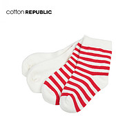 cotton REPUBLIC 棉花共和国 儿童袜子棉质袜可爱卡通条纹童袜 2双婴童袜棉质小童袜