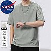 NASA BASE短袖t恤男夏季薄款圆领透气简约百搭舒适纯色打底衫上衣 1999豆绿色 M（90斤-105斤）