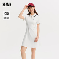 森马 Semir连衣裙女修身收腰短裙时尚夏季潮流女士撞色polo裙休闲复古风