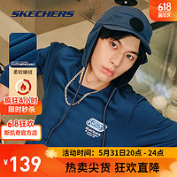 斯凯奇（Skechers）夏季卫衣女装外穿长袖上衣运动外套男L322U127 L322U127-00H1 波塞冬蓝 M