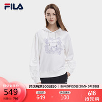FILA 斐乐女子连帽卫衣2024春季简约时尚宽松休闲针织上衣 170/88A/L