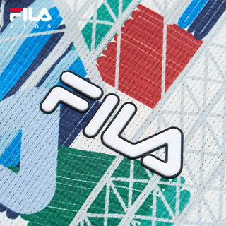 FILA斐乐童装儿童衬衫2024新款男中大童休闲短袖上衣 满印一-ZA 1