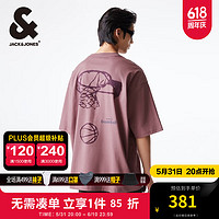 杰克·琼斯（JACK&JONES）夏季NBA联名掘金队OVERSIZED运动短袖男士t恤224201314 E16玫瑰灰褐色 常规 E16玫瑰灰褐色 165/88A/XS