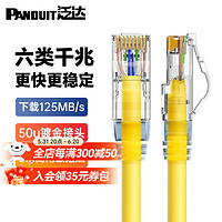 PANDUIT 泛達 六類粗網線CAT6類千兆水晶頭 黃色CM阻燃 0.5米