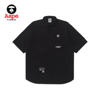 Aape男装春夏猿颜徽章字母印花潮流短袖衬衫8452XXK
