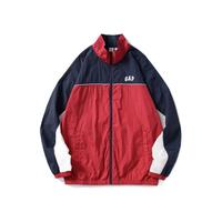 Gap 盖璞 男装2024夏季撞色拼接logo半高领防晒外套复古夹克461228