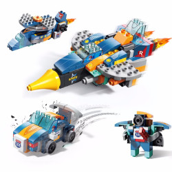 feelo费乐大颗粒儿童拼装积木玩具兼容乐高男女孩节日礼物87粒战斗机