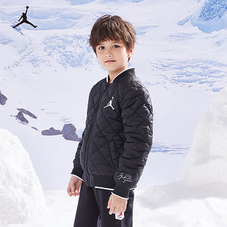 NIKE JORDAN 耐克AJ童装男女童保暖棉服23冬儿童加绒内里上衣 正黑色 110/56(5)