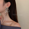 MOEFI 茉妃 925银针镶钻蝴蝶结耳环韩国设计简约金属冷淡风耳坠时尚耳饰 蝴蝶结耳环