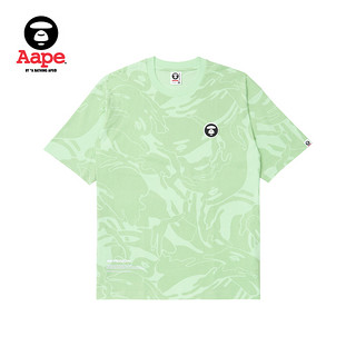 Aape男装春夏迷彩暗纹印花猿颜徽章短袖T恤1249XXK XXL GRZ/绿色
