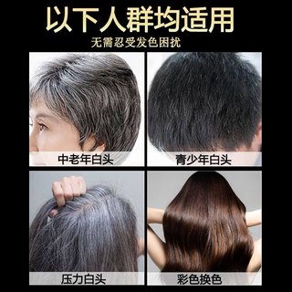 同仁堂 Tongrentang Chinese Medicine一梳染发剂植物植纯物男女士遮白发不沾头皮自然黑染发焗油膏