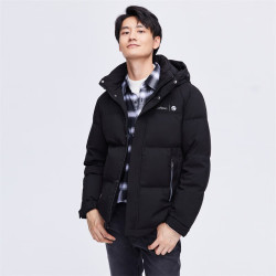 SNOWFLYING 雪中飞 男士短款保暖鸭绒服 黑色