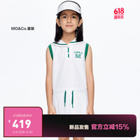 little MO&Co.凉感速干 little moco童装24夏装女童网球风无袖背心连衣裙 本白色 110/52