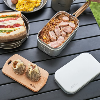 牧高笛 MOBIGARDEN）极宴0.8L饭盒  户外露营野炊蒸煮多用铝合金轻量多功能饭盒 银河灰