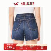 HOLLISTER24夏季辣妹高腰深色水洗牛仔短裤 女 KI349-4200 破洞款，深色水洗 160/58A  000标准版