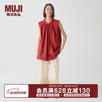 無印良品 MUJI(無印良品 )IDEE 女式 平纹 无袖罩衫 上衣女款夏季 棉麻 背心GAD11C4S
