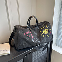 卡蜜卡（Camilla Ka）健身包男短途行李袋帆布大容量手提旅行包出差涂鸦行李包女旅行袋