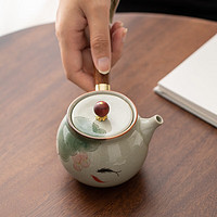 新中式手绘荷花陶瓷泡茶壶 250ml