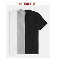 PLUS会员：HOLLISTER 3件装 男女装圆领短袖T恤 355933-1