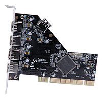 moge 魔羯 PCI轉5口USB2.0擴展卡 MC1010 臺式電腦主機后置5口USB2.0轉接卡 廠家配送