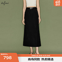 伊芙丽（eifini）【商场同款】伊芙丽半身裙1F4140581N 黑色 170/72A/XL