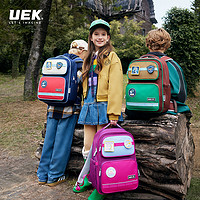 88VIP：UEK 儿童护脊书包男女孩1-6年级小学生减负轻量双肩背包大容量套装