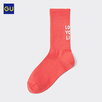 GU 极优 女装袜子(logo)2024春季新款运动袜349022