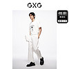 GXG 男装 210g重磅图案印花简约宽松休闲短袖T恤男士 24年夏季新品