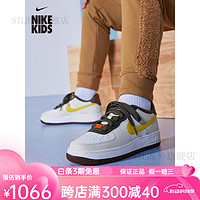 耐克（NIKE）男童AIR FORCE 1大童空军一号运动童鞋冬FV3647 171山峰白/明亮硫黄色/山峰白/篝 38.5码