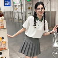 唐狮 TONLION2024女撞色短袖polo衫WP 本白 M