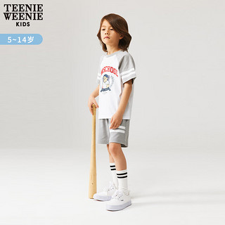 Teenie Weenie Kids小熊童装男童24年夏季运动插肩袖短袖T恤 白色 110cm