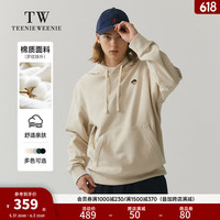 Teenie Weenie Men小熊男装连帽卫衣2024年秋冬休闲美式运动帽衫男 象牙白 170/M