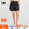 Lee24春夏舒适可调节侧拉链黑色女牛仔短裤LWB008254201-458 黑色 29