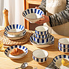 舍里 复古米饭碗陶瓷釉下彩餐具家用特别好看的小碗面碗菜盘子鱼盘