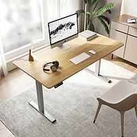 乐歌智能家居 乐歌 居E2电动升降办公书桌 E2S银灰色桌腿 桌板灰木纹色1*0.6M