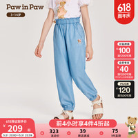 PawinPaw卡通小熊童装2024年夏季女童牛仔裤 Indigo牛仔蓝色/55 150