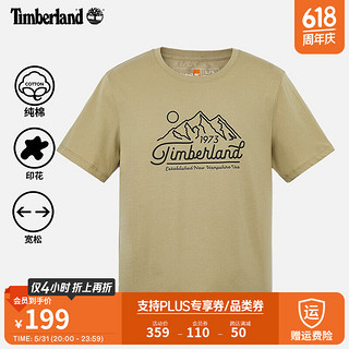 Timberland 官方男款短袖T恤24夏季新款户外休闲透气宽松|A2QMT/甘草黄
