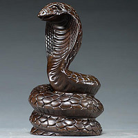 OLOEY 十二生肖蛇摆件黑檀木雕蛇装饰工艺品