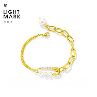 Light Mark 小白光 巴洛克珍珠拼接手鏈女金屬連接拼接個性設計禮物 巴洛克珍珠4.1-7.4mm