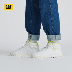 cat卡特彼勒卡特休闲鞋板鞋男女同款code户外百搭中帮撞色休闲鞋白色