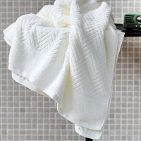 SANLI 三利 纯棉A类标准简约素雅大浴巾 70×140cm 男女同款 柔软舒适吸水裹身巾 白色