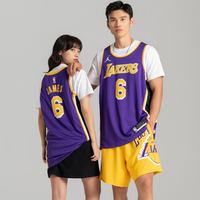 NBA耐克 NIKE男速干投篮服透气球衣篮球服背心湖人队詹姆斯