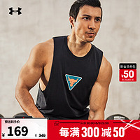 安德玛 UNDERARMOUR）Project Rock强森男子训练运动背心1377293 黑色001 M