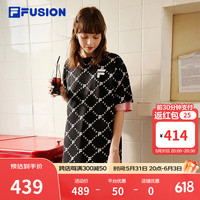 FILA FUSION 斐乐潮牌女子针织连衣裙夏新款宽松潮流运动裙子