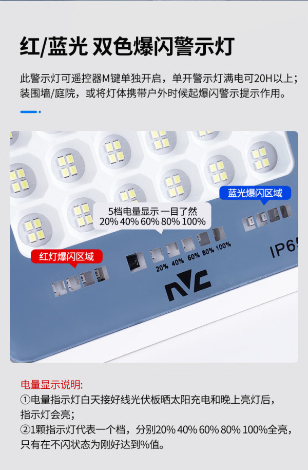 【省29.44元】雷士小夜灯_雷士 NVC Lighting太阳能灯壁灯感应户外家用庭院灯室外投光灯光控+人体感应400lm电量显示+照约25 ...